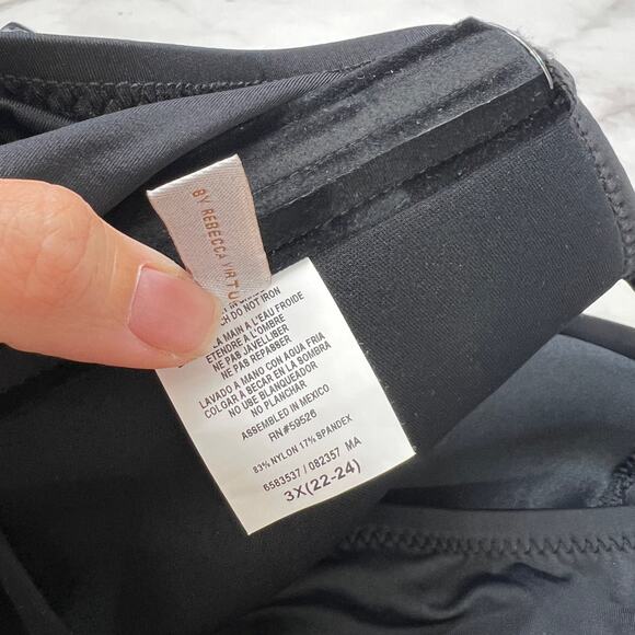 Becca ETC Asymmetrical Wrap Tankini Top Size 3X (22-24) Black New Swim - Picture 5 of 5